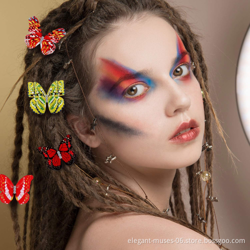 20 pieces butterfly dreadlocks breads hair cuffs clips rings colorful braiding hair jewelry for women girls hair accessories